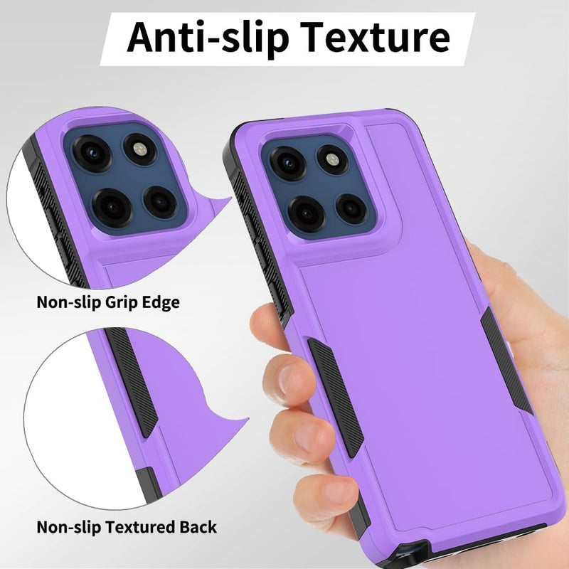 yuanming for Moto G Stylus 5G 2025 Case,[Military Grade Drop Tested] with Screen Protector,Dual Layer Protective Heavy Duty Cell Phone Cover Non-Slip Shockproof Case for Motorola G Stylus 5G 2025 (Purple) - Image 5